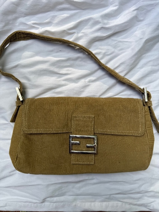 Fendi Handbags - Vintage Fendi Baguette Corduroy Shoulder Bag